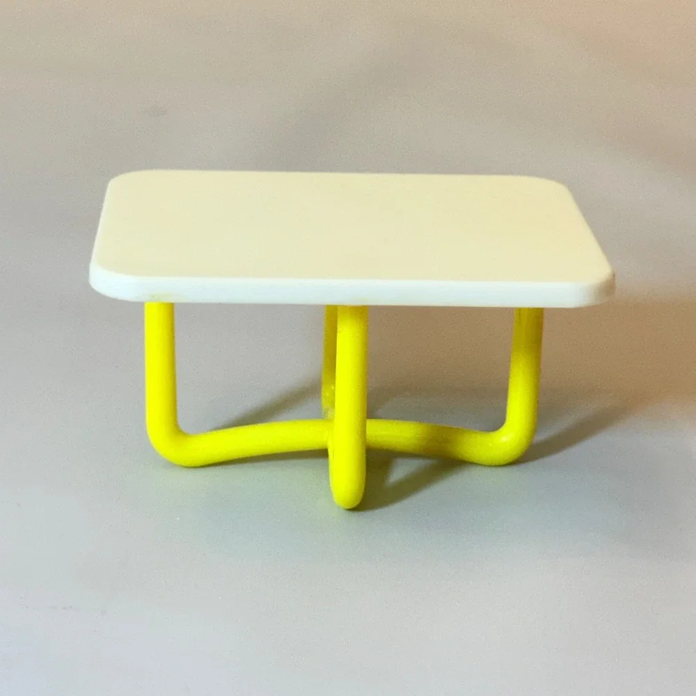 VTG Barbie 1982 Dream Cottage House White & Yellow Small Table Replacement Piece